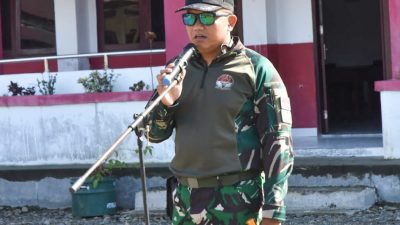 Berikan Semangat, Dansatgas TMMD ke-124 Kodim 1710/Mimika Pimpin Apel Pagi