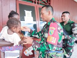 Peduli Kesehatan Ibu dan Bayi, Satgas TMMD Gelar Posyandu Berikan Makanan Tambahan