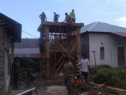 Satgas TMMD 125 Kodim 1506/Namlea Dibantu Masyarakat Bangun Sumur Bor dan Tower Air Bersih di Desa Kamanglale