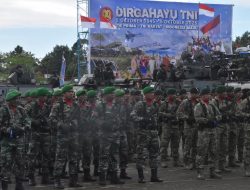 Kodim 1710/Mimika Bersama Satuan TNI Se-Garnisun Timika Gelar Upacara HUT Ke-80 TNI Tahun 2025