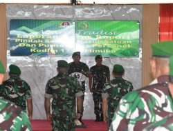 Dandim 1710/Mimika Pimpin Acara Tradisi Korps Pindah Satuan, Masuk Satuan dan Purna Tugas Personel Kodim 1710/Mimika