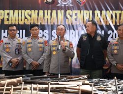 Negara Hadir Berantas Senpi Ilegal, Polda Sumsel Musnahkan Ratusan Senjata Api Hasil Ops Senpi Musi 2026