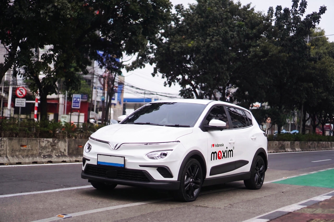 Car EV Maxim Indonesia menggunakan mobil VinFast VF e34. Foto: Istimewa